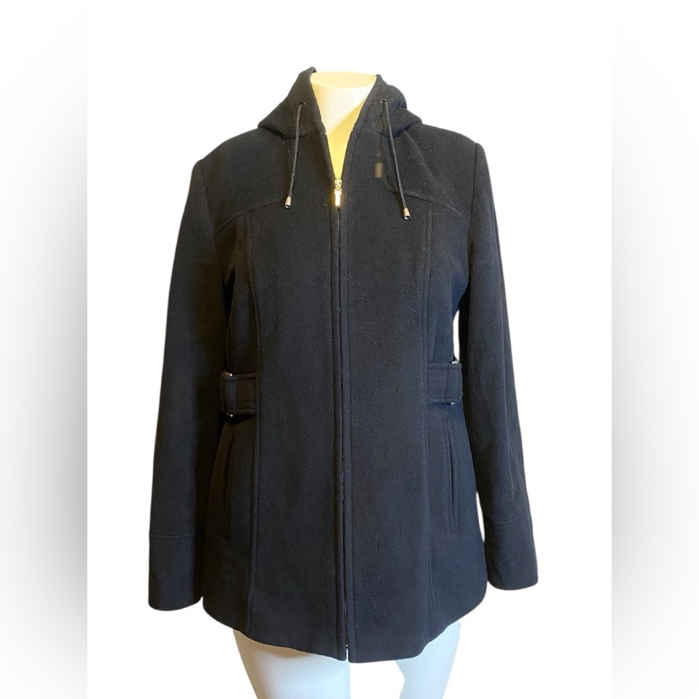 Fleet Street Black Wool Blend  Pea Coat Women’s size M